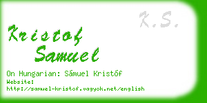 kristof samuel business card