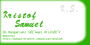 kristof samuel business card